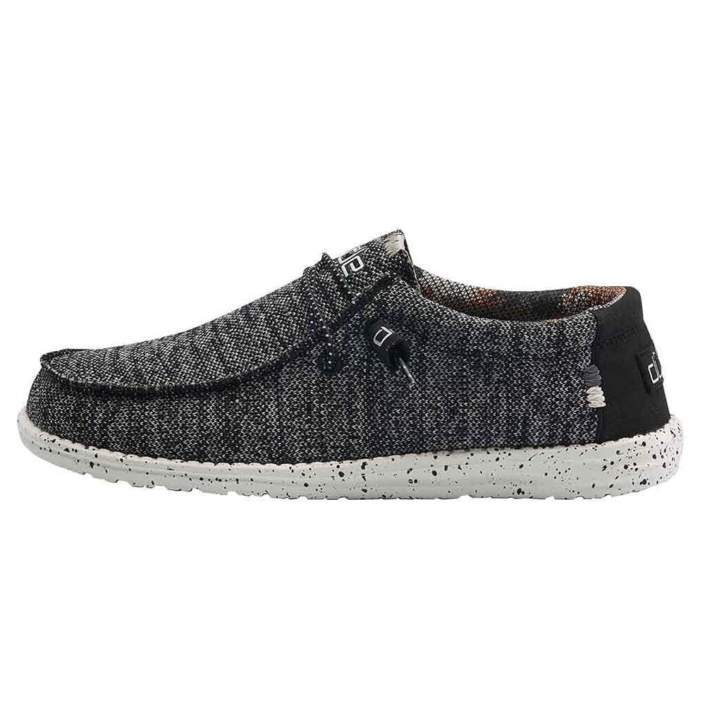 HEYDUDE MEN'S WALLY SOX BLACK WHITE SIZE 11 | MENS SHOES | MEN'S LACE UP LOAFER